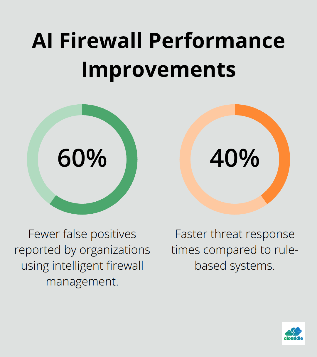 Percentage reductions and speed gains from AI-driven firewalls - artificial intelligence for cybersecurity