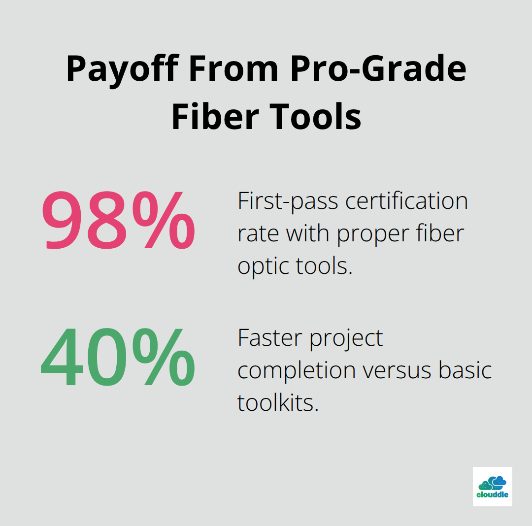Percentage outcomes achieved with proper fiber installation tooling