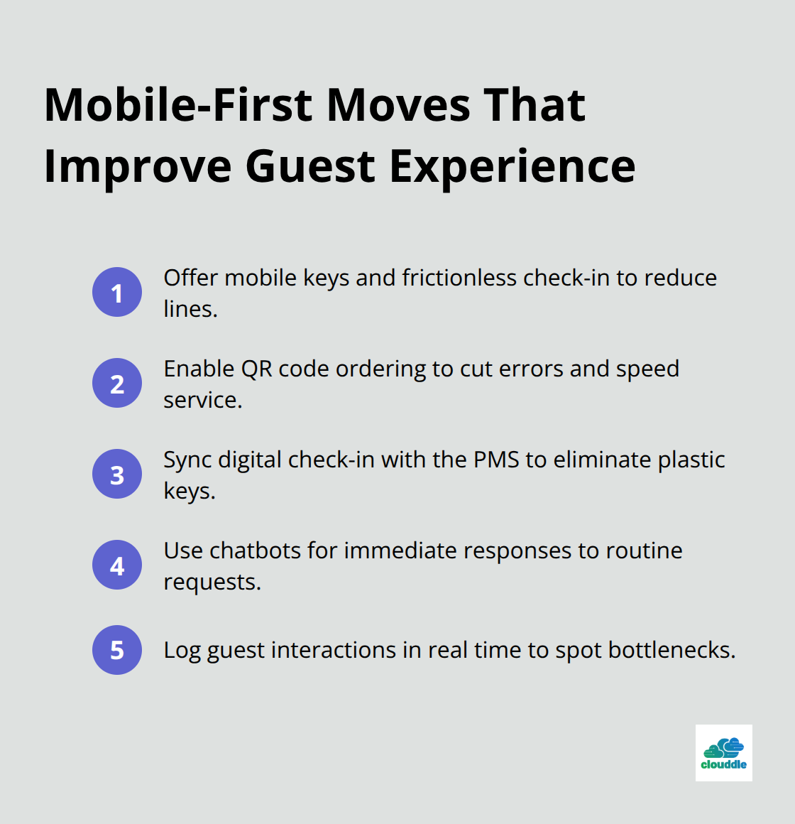 Compact list of mobile-first actions hotels can implement to reduce friction and boost satisfaction. - hospitality technology trends 2025