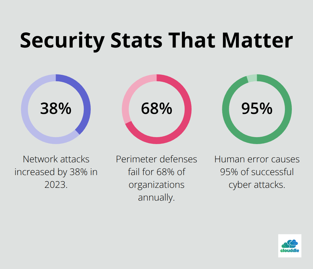 Percentage chart highlighting key cybersecurity statistics