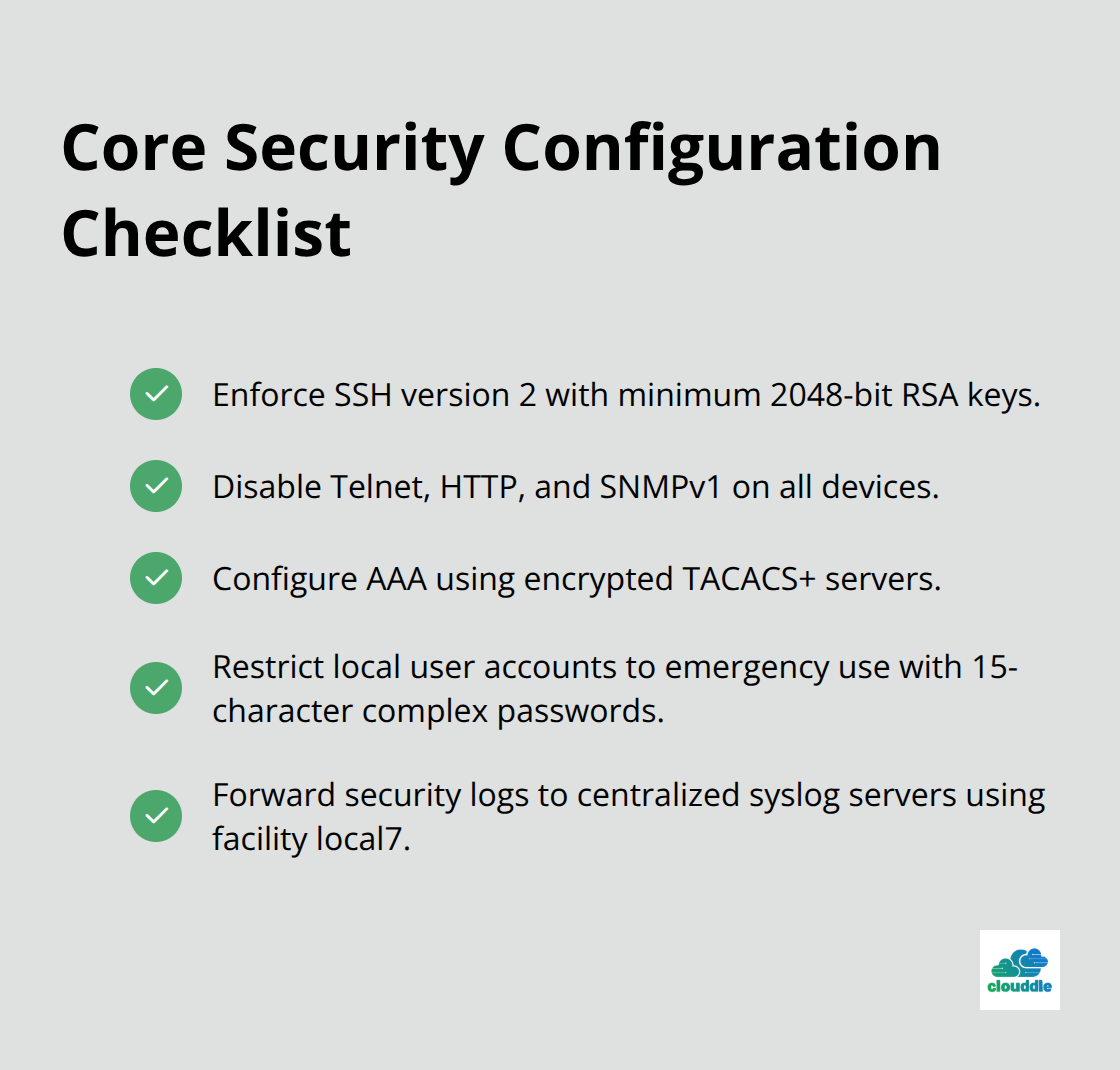 Checklist of essential Cisco IOS security configuration steps for U.S. enterprise networks - implementing cisco ios network security pdf