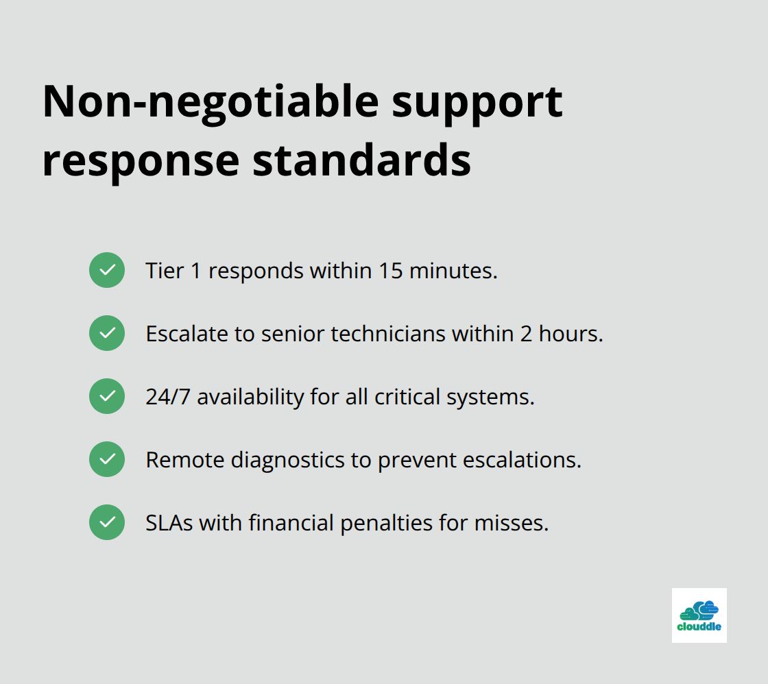 Checklist of critical support response standards for IT hardware providers - it hardware solutions provider