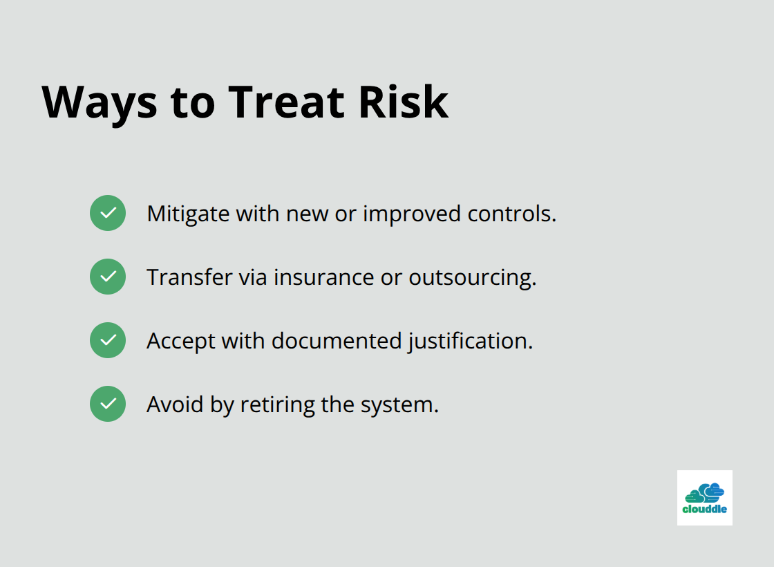 Four risk treatment options with brief explanations