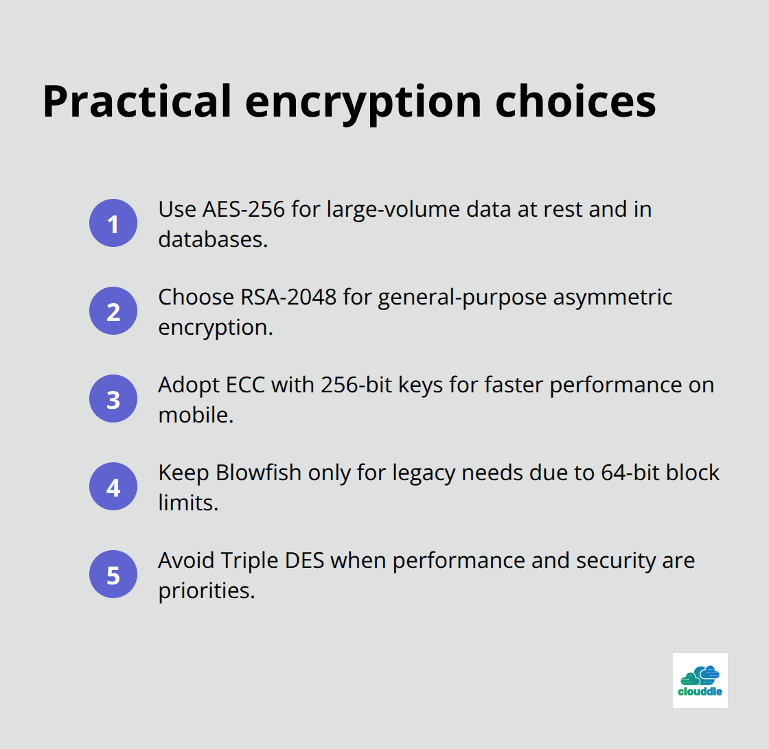 Compact list of recommended encryption algorithms and their best-use scenarios - network security encryption and decryption