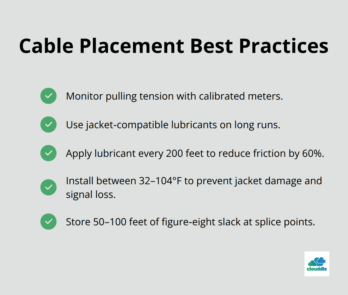 Checklist of best practices to prevent fiber cable damage during placement. - underground fiber optic cable installation