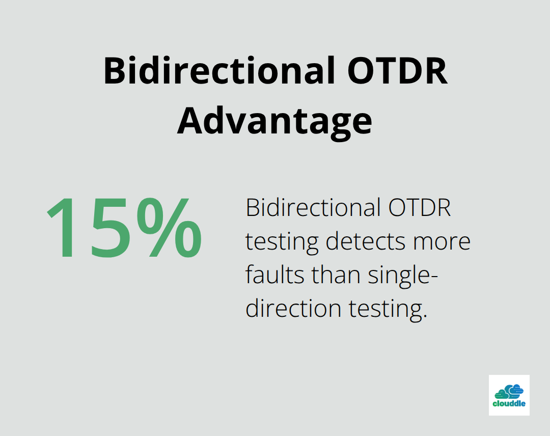 Percentage of additional faults detected with bidirectional OTDR testing. - underground fiber optic cable installation